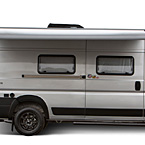 Nova Exterior Side View Showing Optional Bike Rack and Rear Doors Open with Awning Extended May Show Optional Features. Features and Options Subject to Change Without Notice.