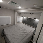 Bedroom - Bed, Three Overhead Cabinets
 May Show Optional Features. Features and Options Subject to Change Without Notice.