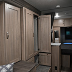 Standing Wardrobe Storage Shown Open
 May Show Optional Features. Features and Options Subject to Change Without Notice.