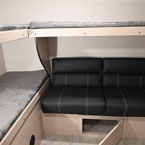 Bunk Room with Storage Under Sofa Shown Open
 May Show Optional Features. Features and Options Subject to Change Without Notice.