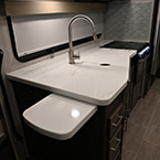 Extended Countertop Slide Out Next to Sink May Show Optional Features. Features and Options Subject to Change Without Notice.