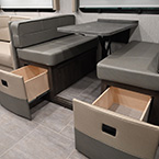 Storage Below Dinette Shown Open May Show Optional Features. Features and Options Subject to Change Without Notice.