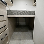 Storage Space Below Bed that is Shown Open May Show Optional Features. Features and Options Subject to Change Without Notice.