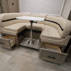 Dinette with Two Drawers Below Shown Open.
 May Show Optional Features. Features and Options Subject to Change Without Notice.