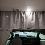 Gray Privacy Curtains Shown Closed.
 May Show Optional Features. Features and Options Subject to Change Without Notice.