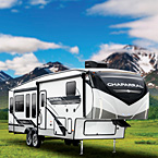 Chaparral Fifth Wheel Exterior May Show Optional Features. Features and Options Subject to Change Without Notice.