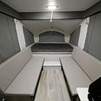 Interior Front to Back with Two 70 Inch Gaucho Sofas. Rear Bunk with 48 Inch Size Bunk Mat.
 May Show Optional Features. Features and Options Subject to Change Without Notice.