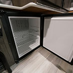 Optional Three Way Refrigerator Shown Open with Two Removal Shelves.
 May Show Optional Features. Features and Options Subject to Change Without Notice.