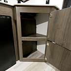 Two Door Cabinet Shown Open with One Shelf.
 May Show Optional Features. Features and Options Subject to Change Without Notice.