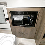 Microwave with Two Cabinet Doors Below. 
 May Show Optional Features. Features and Options Subject to Change Without Notice.