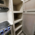 Two Door Pantry Shown Open to Show Four Shelves.
 May Show Optional Features. Features and Options Subject to Change Without Notice.