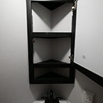 Medicine Cabinet Shown Open with Three Shelves.
 May Show Optional Features. Features and Options Subject to Change Without Notice.