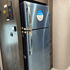 Stainless Steel Residential Refrigerator with control panels on the side of the wall 
 May Show Optional Features. Features and Options Subject to Change Without Notice.