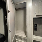 Storage closet shown open May Show Optional Features. Features and Options Subject to Change Without Notice.