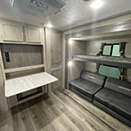 View of left side of bunkroom with COA cube futon and bunkbed May Show Optional Features. Features and Options Subject to Change Without Notice.