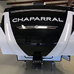 Exterior front view of Chaparral 274BH with brand logo May Show Optional Features. Features and Options Subject to Change Without Notice.